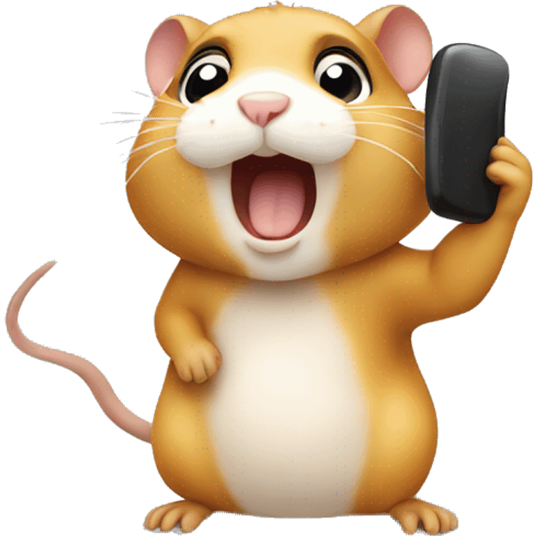 hamster calls on the phone emoji