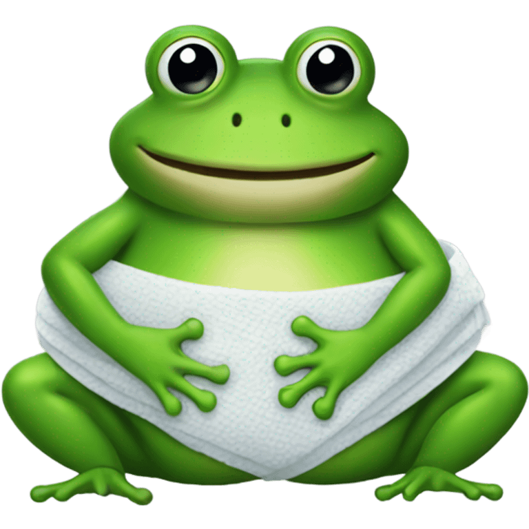 Frog with bandaged belly emoji