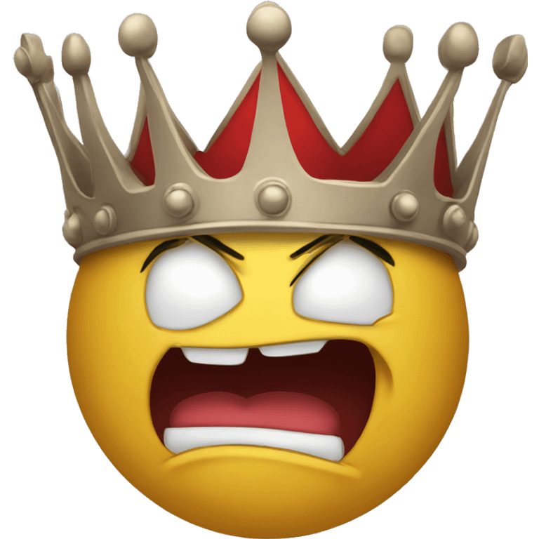 Crown with angry face emoji