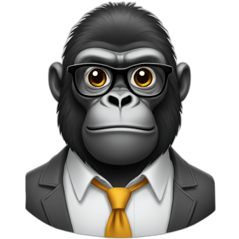 Nerdy gorilla emoji