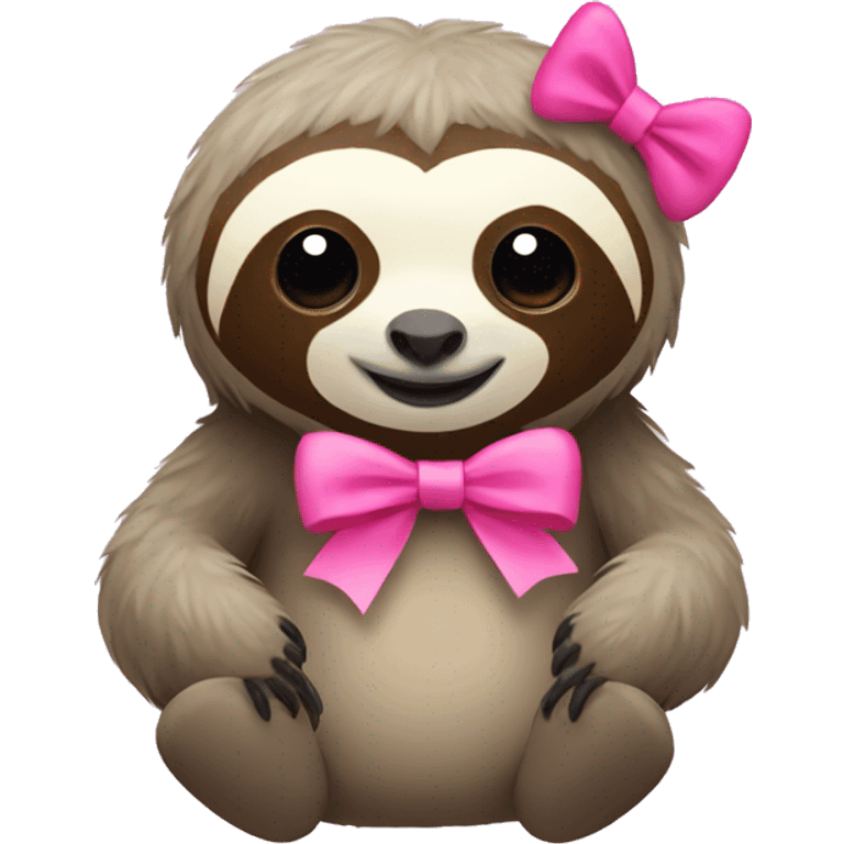 sloth with a pink bow emoji