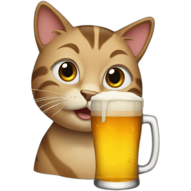 Cat-drink-beer emoji