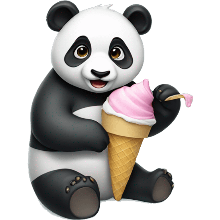 Panda eating ice cream emoji