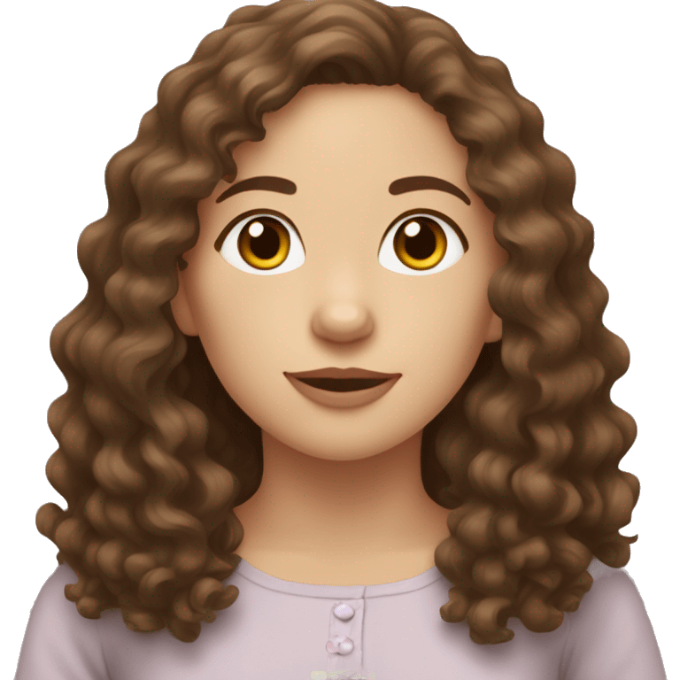 Brunette wavy haired woman with LAGOTTo ROMAGNOLO  emoji