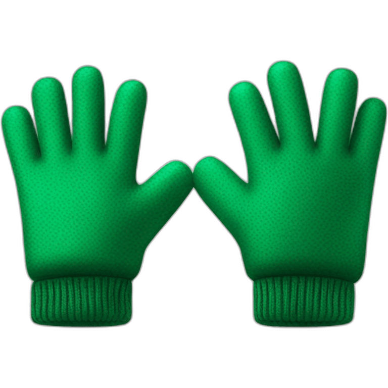 two green gloves emoji