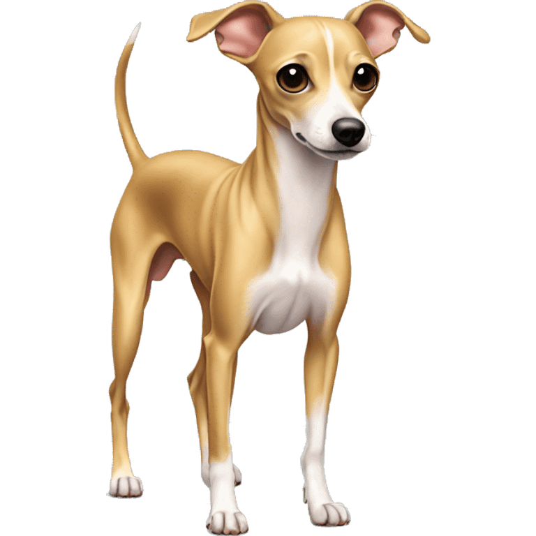 standing full body golden italian greyhound chihuahua emoji