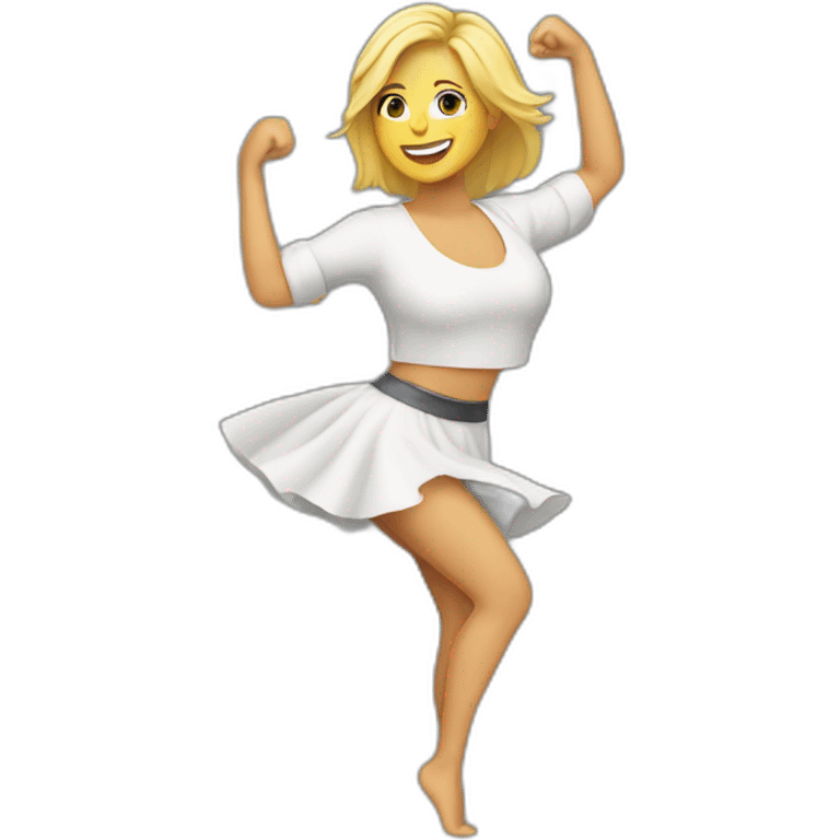 Mujer rubia bailando emoji