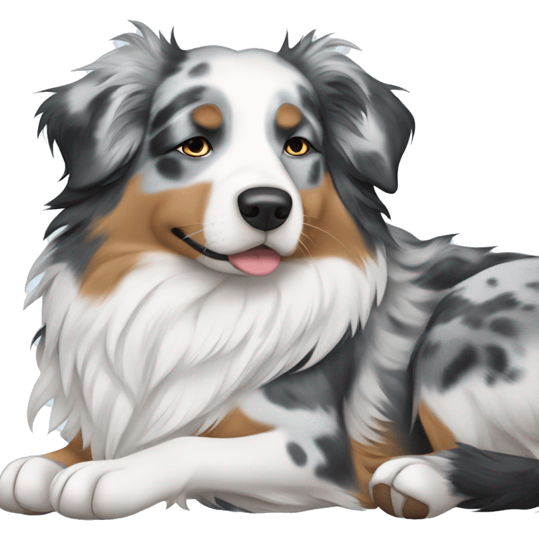 Blue Merle Australian shepherd sleeping  emoji