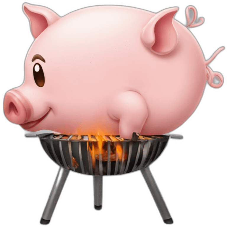 Whole pig getting barbecued emoji