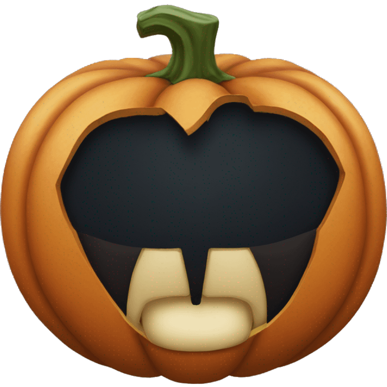 Pumpkin on top of the lip emoji