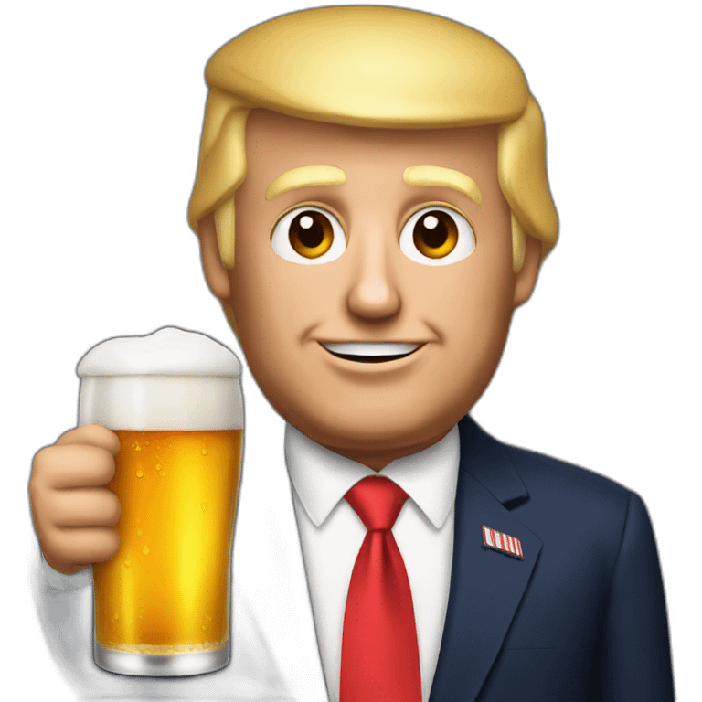 Trump drink beer emoji