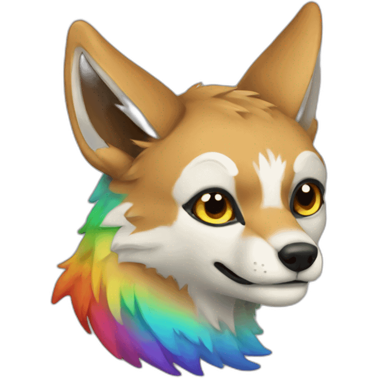 rainbow coyote emoji