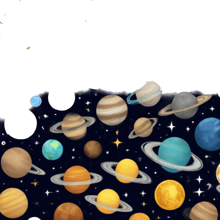 in space with a full array of planets and of many galaxies  emoji