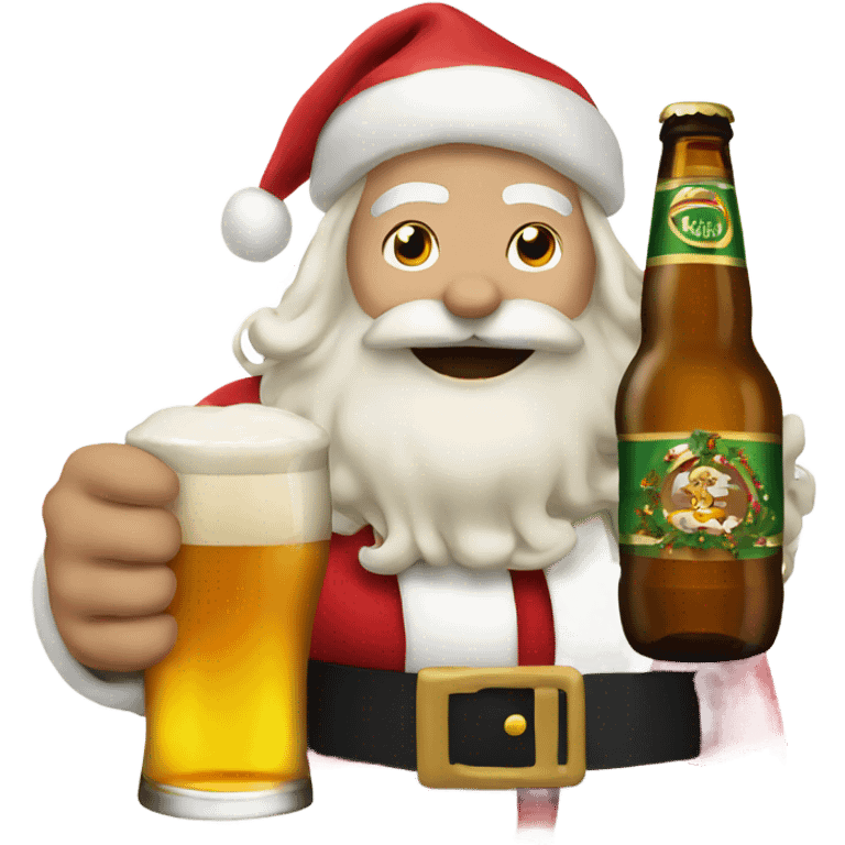 Santa with beer emoji