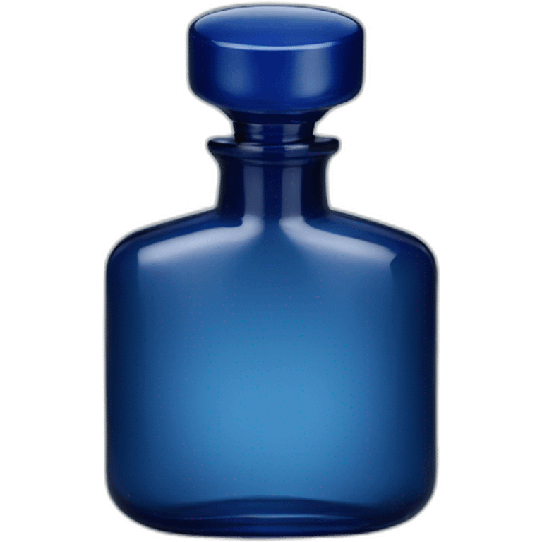 Perfume bottle in shape of a man's body, dark blue emoji