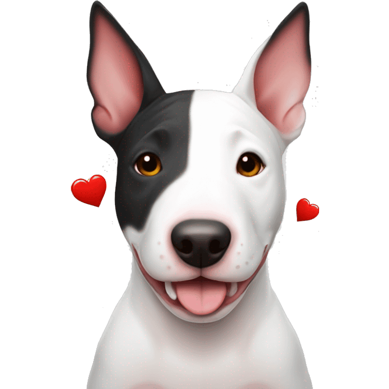 bull terrier red hearts  emoji