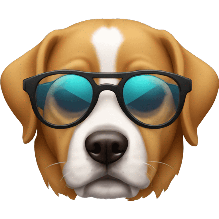 perro con gafas emoji