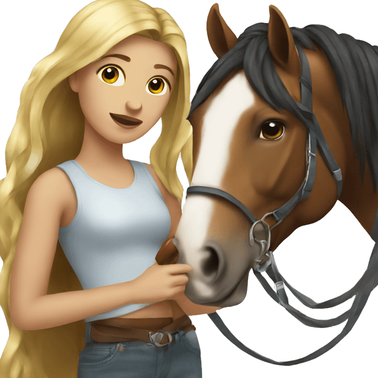 Girl with horse  emoji