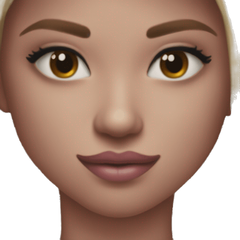 make that an emoji like this “🧑🏽” but put a kiss mark on its cheek emoji