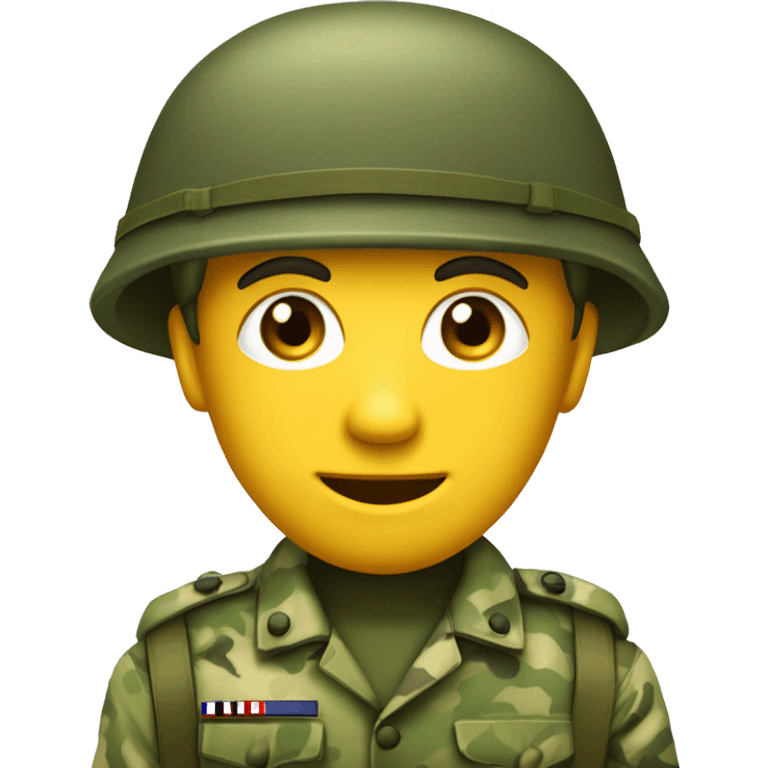 crie um emoji de um militar do exercito brasileiro com o camuflado típico emoji