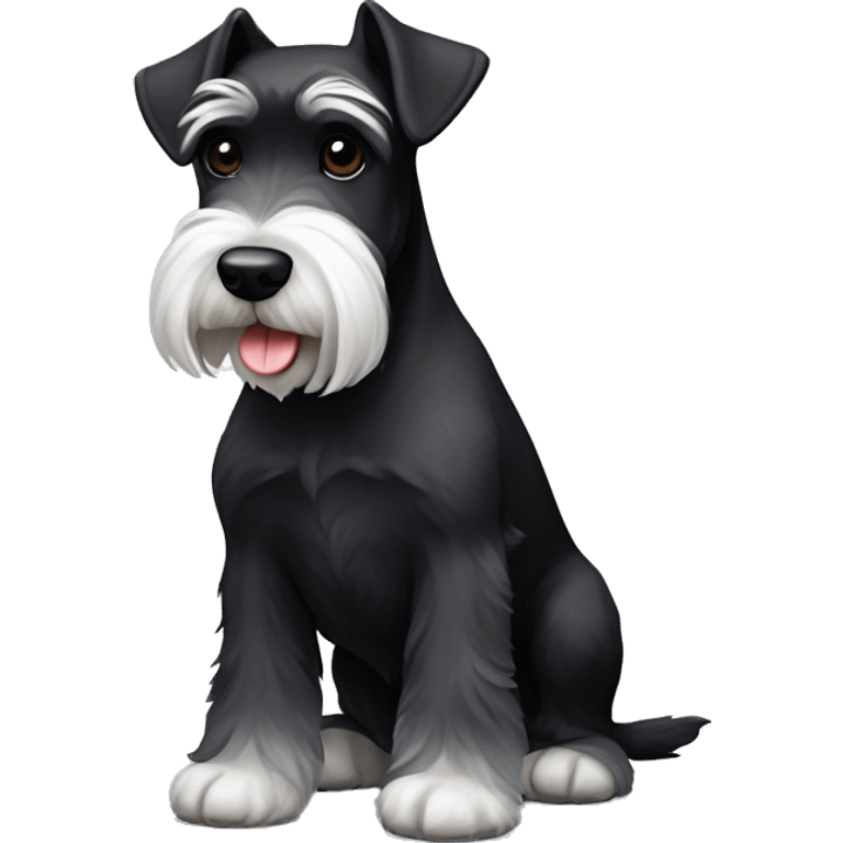 black miniature schnauzer with white miniature schnauzer  emoji