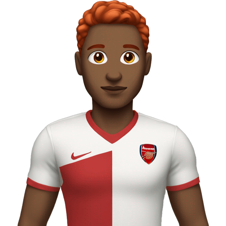 asina with red hair wearing arsenal uniform emoji