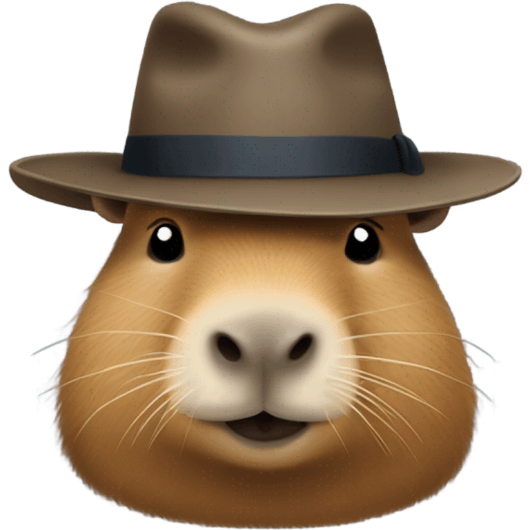 capybara head with fedora emoji