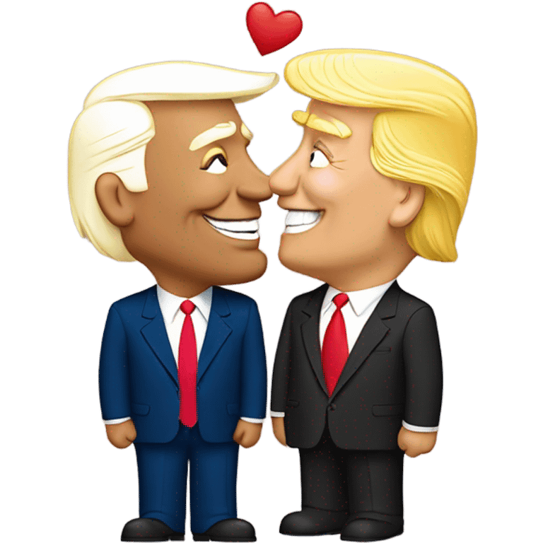 trump kissing biden emoji