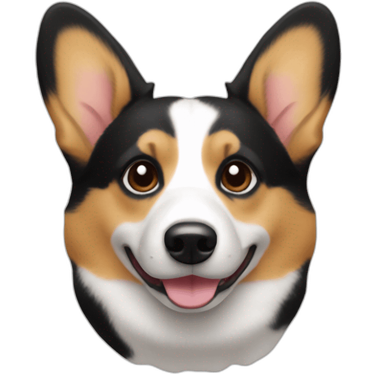 Black and white and tan corgi emoji