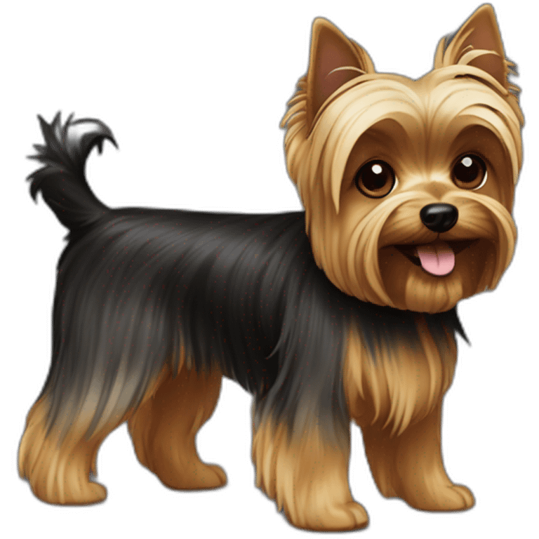 Dog Yorkshire terrier happy dark color emoji