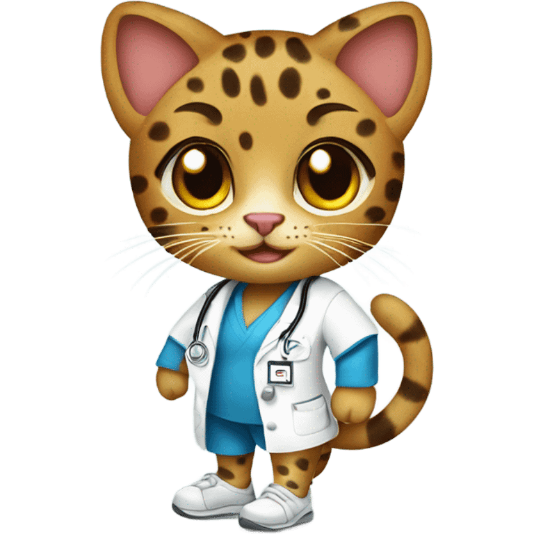 Leopard cat nurse in jogging shoes emoji