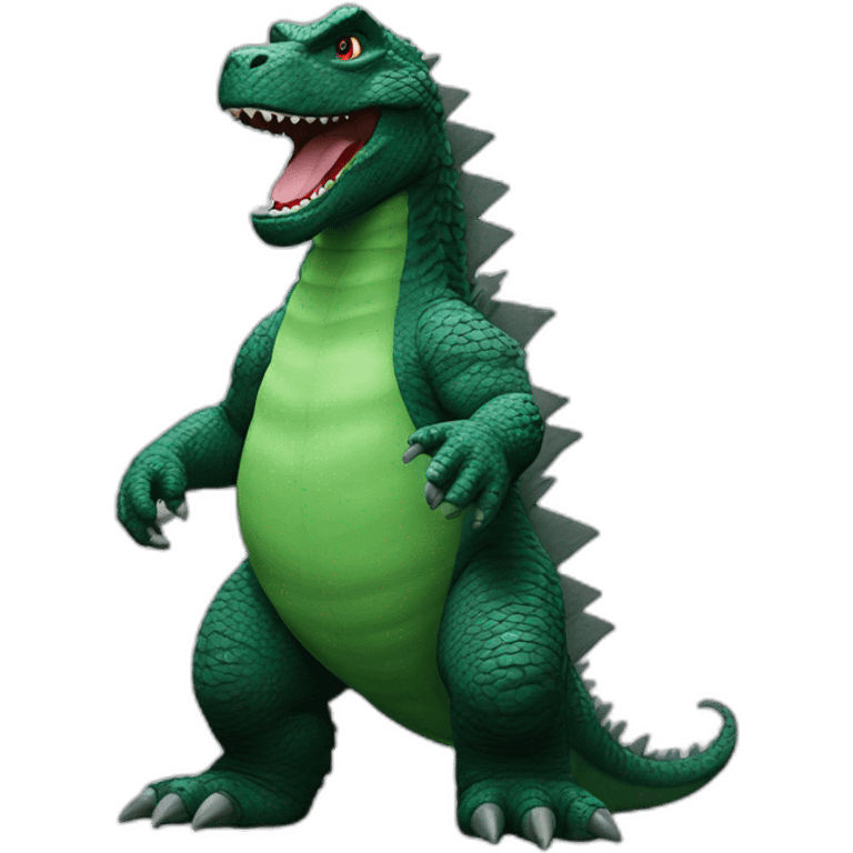 Godzilla mixed with yoshi emoji