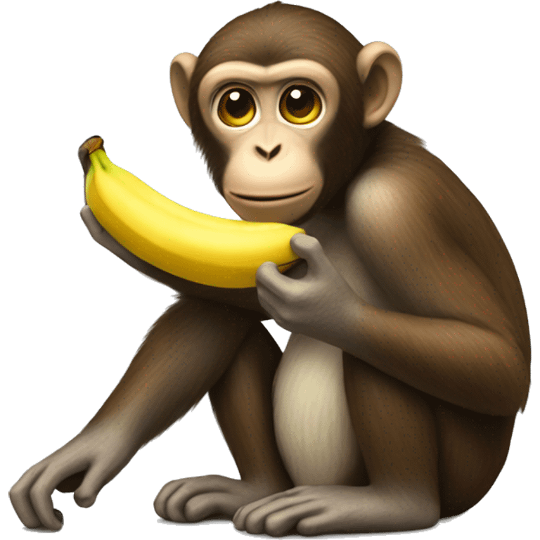 Monkey eating banana emoji