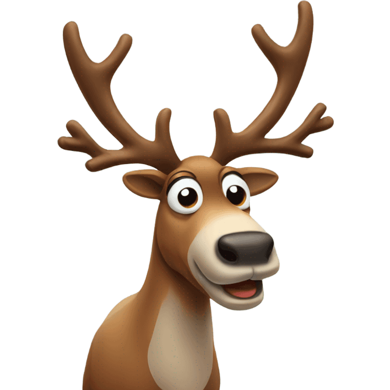 funny stupid looking reindeer  emoji