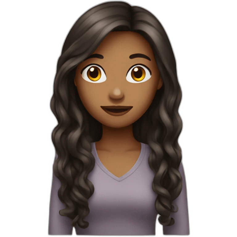 solo girl with long hair emoji