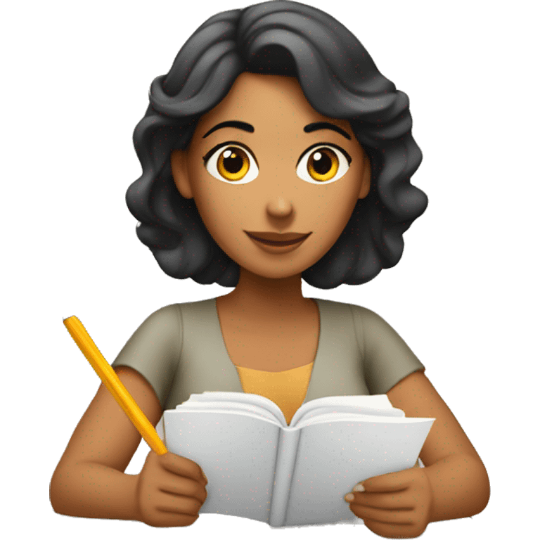 Latin lady writing in notebook emoji