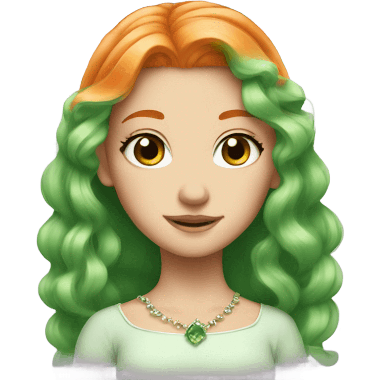 Cute Orange hair princess green eyes emoji