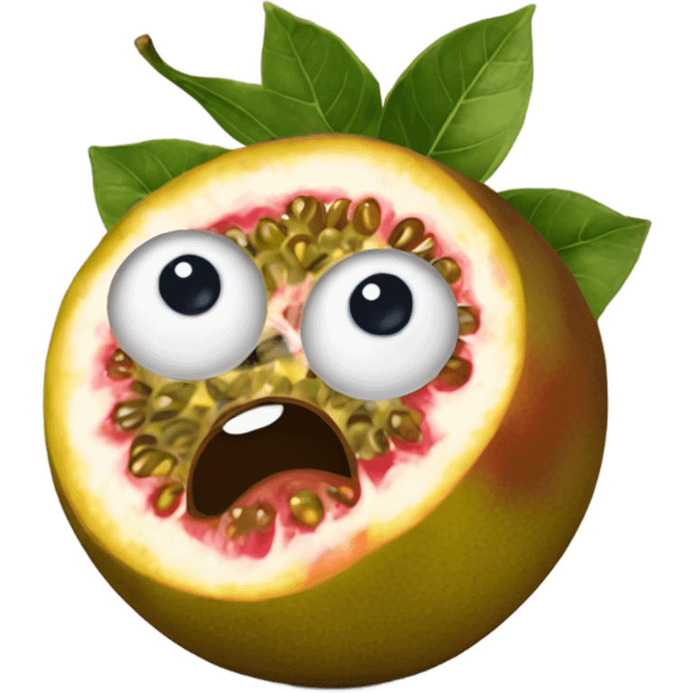 Cute passion fruit with eyes  emoji