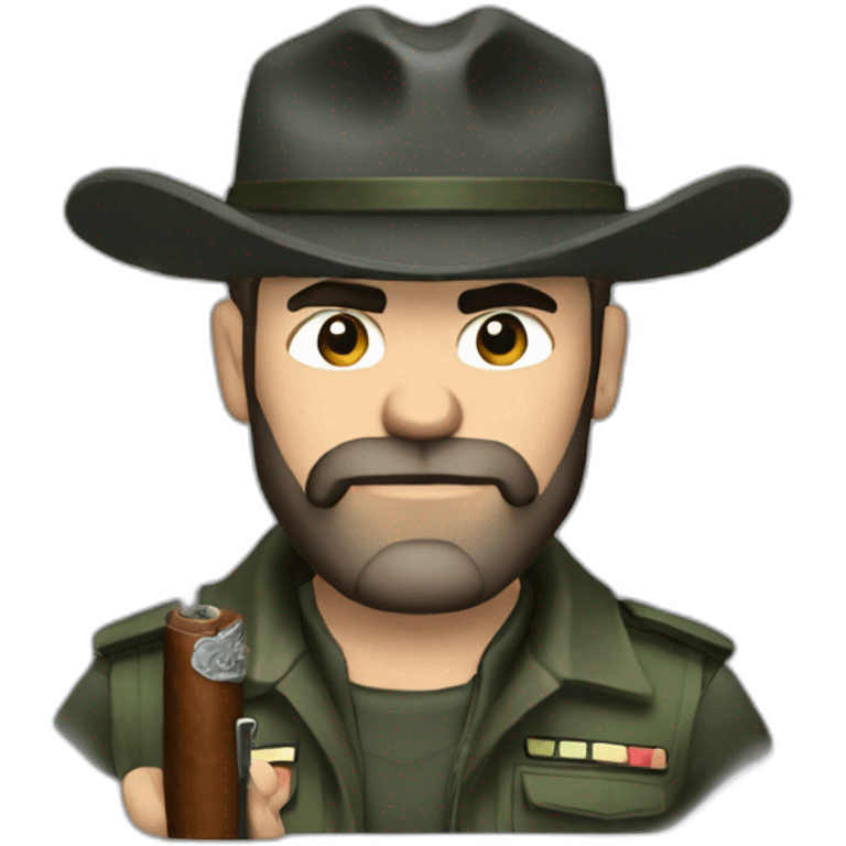 Captain price smoking a cigar while holding a rifle emoji