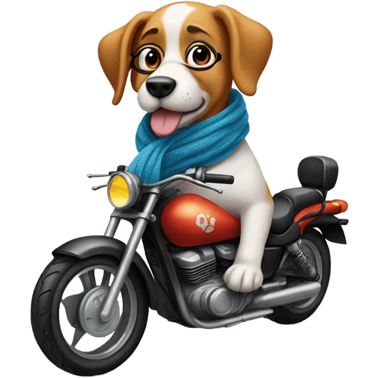 Dog riding motorcycle  emoji