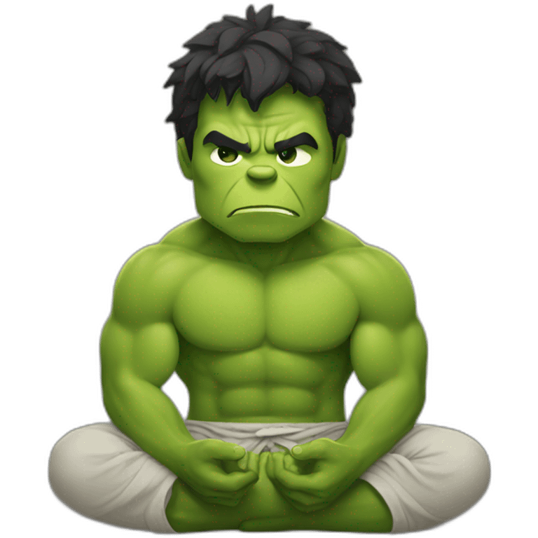 Hulk doing a meditation emoji