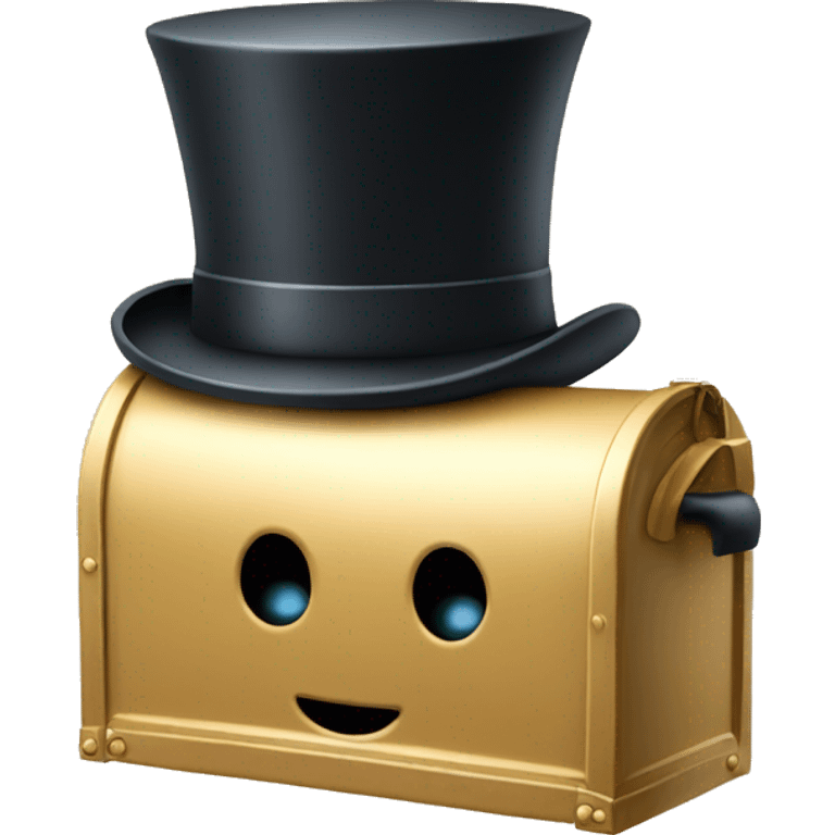 Letter box a top hat  emoji