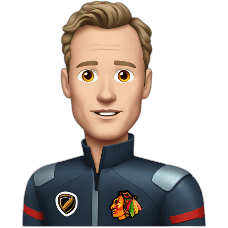 Fancy disco futuristic Jonathan Toews in spaceship emoji