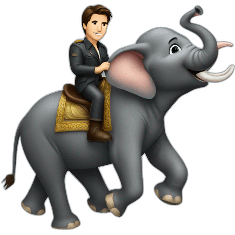 Tom Cruise riding a elephant emoji