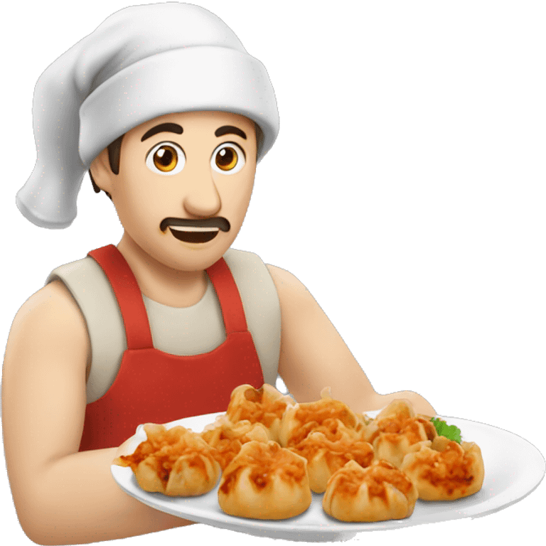 Man eating delecious momos emoji