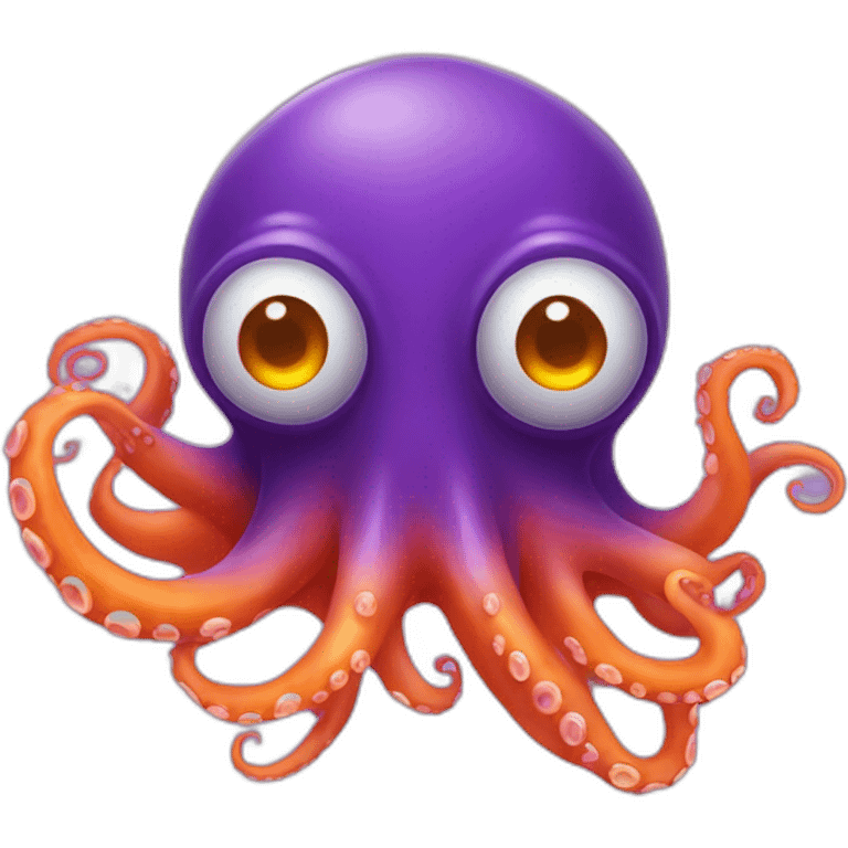 a purple octopus with evil eyes in a rare orange ocean emoji