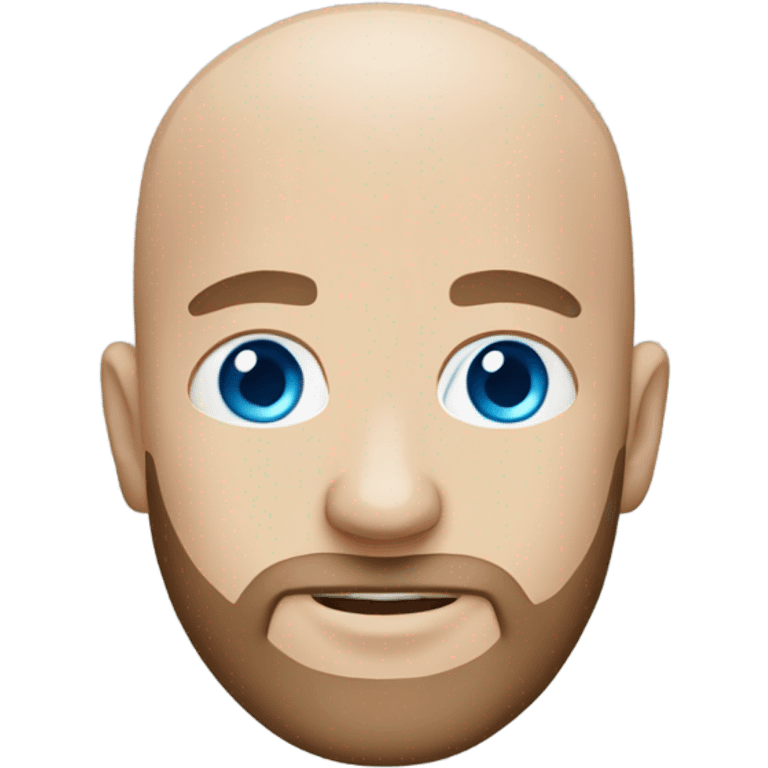 Bald guy blue eyes with beard emoji