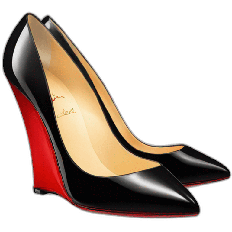 One WEDGE heel LOUBOUTIN black PATENT emoji