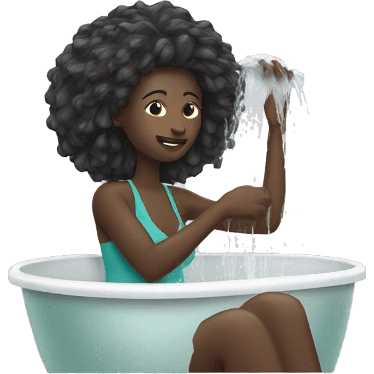 African woman washing hair emoji