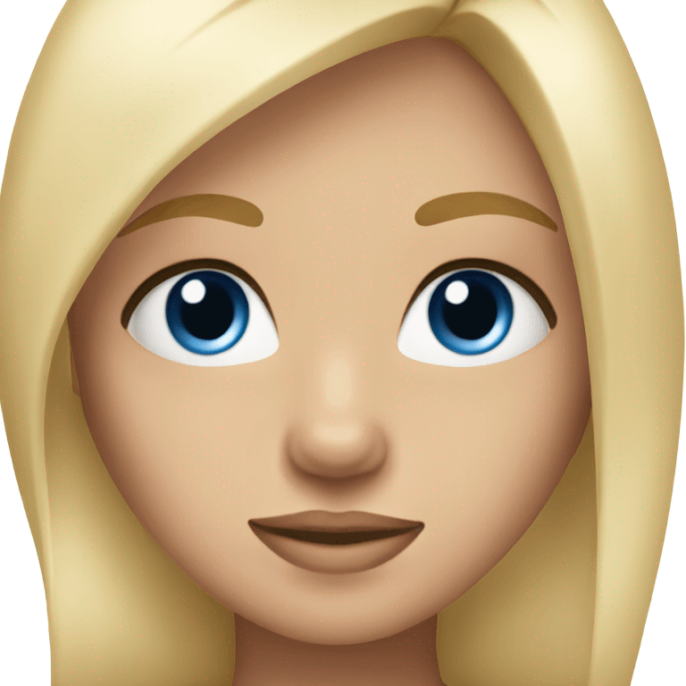 Girl with long eyelashes blue eyes blonde hair emoji